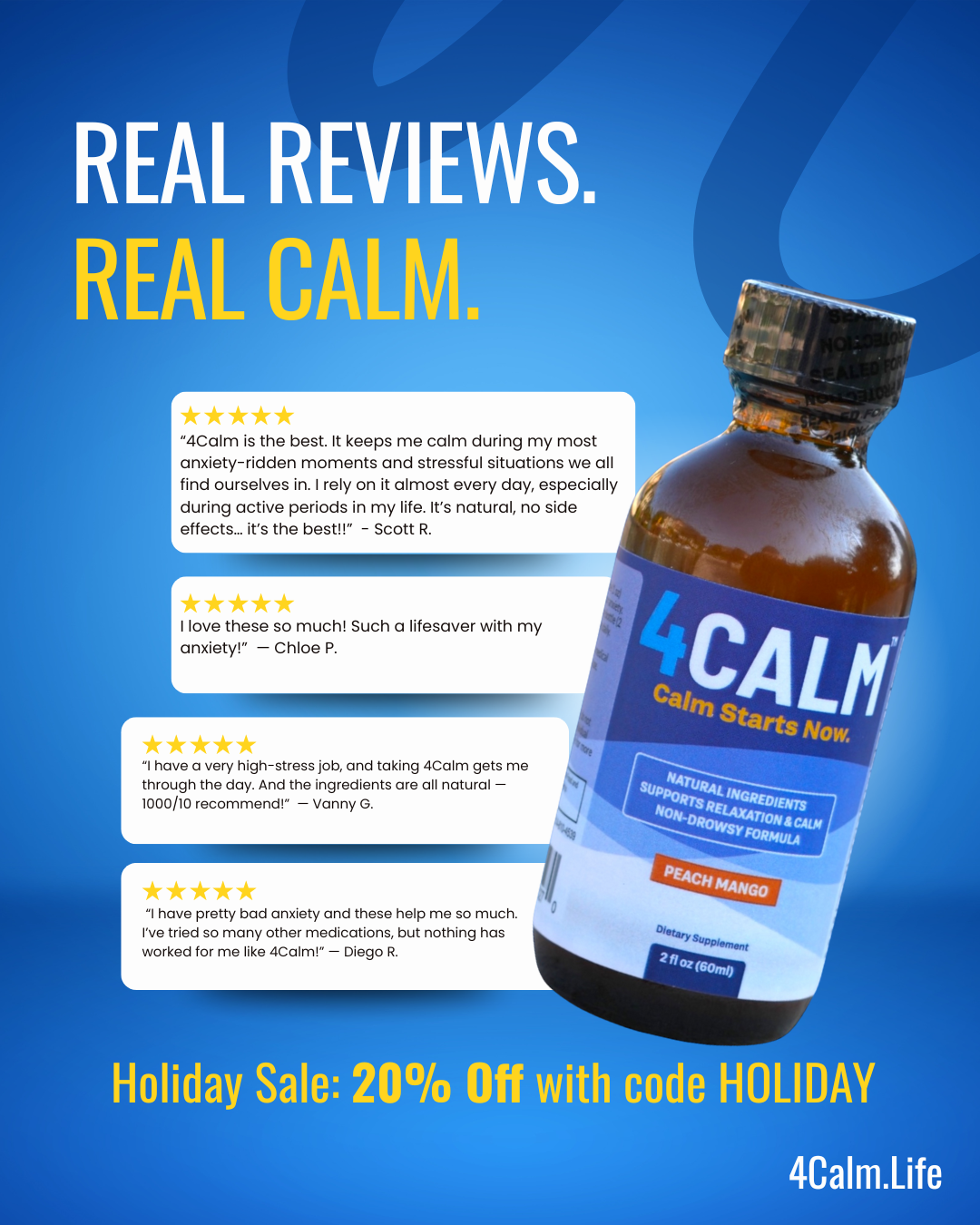 4Calm 6-Pack | Natural Magnesium Stress Support Drink – Most Popular